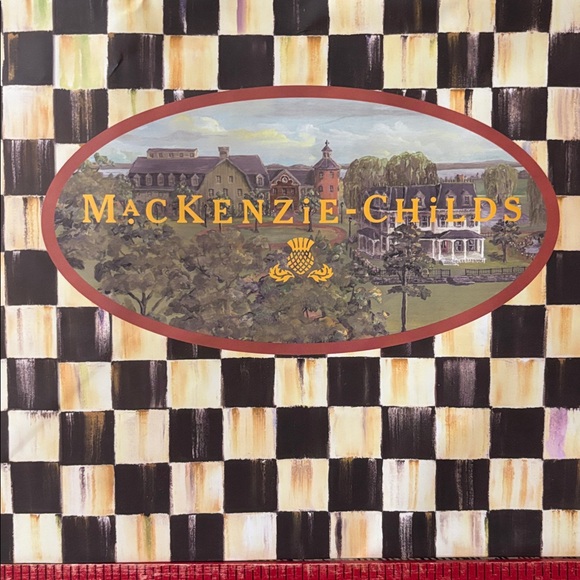 MacKenzie-Childs Black and Cream Checkered Bag - Picture 2 of 7